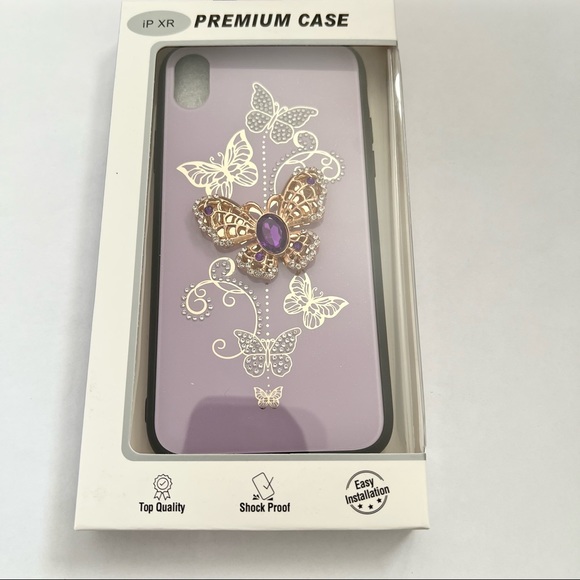 Purple Butterflies Apple IPhone XR Case - Picture 3 of 3